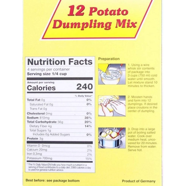 Dr. Willi Knoll 12 Potato Dumpling Mix 10oz - Image 2