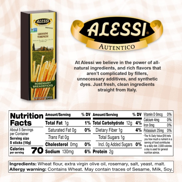 Alessi Rosemary Breadsticks 3 oz - Image 2