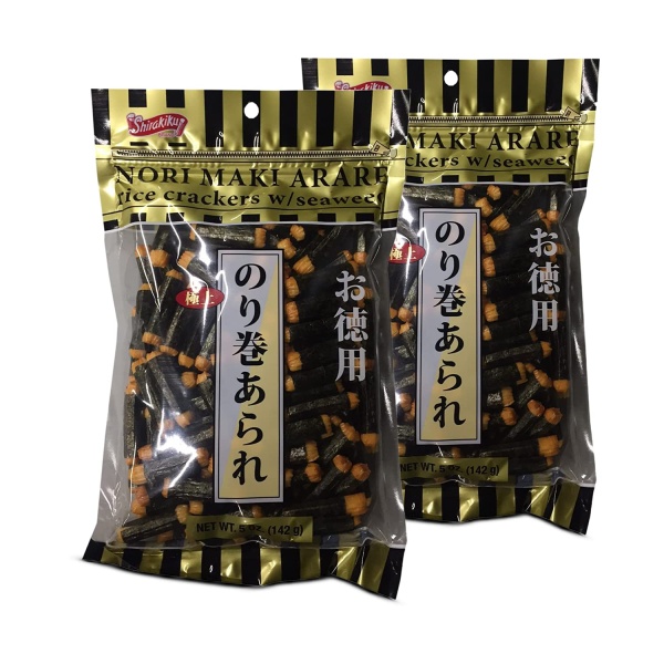 Norimaki Arare Mate Rice Cracker with seaweed 5 oz - Image 1