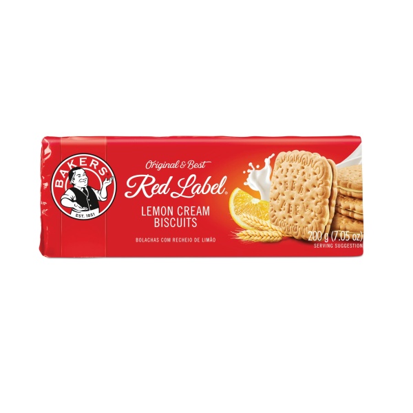 Bakers Red Label Lemon Creams Biscuits 200g - Image 1
