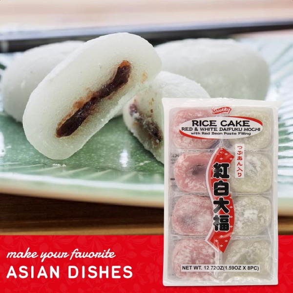 Shirakiku Red and White Daifuku Mochi Rice Cake - Image 2