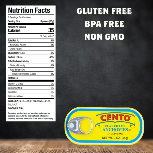 Cento Flat Fillet Anchovies 2 oz - Image 6