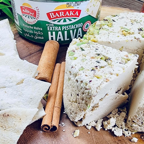 Baraka Pistachio Halva Extra Pistachio 14.1 oz - Image 4